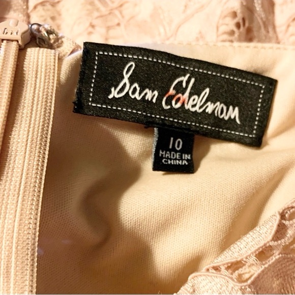 SAM EDELMAN PETAL PINK THICK STRAP LACE DRESS SIZE 10 - Picture 12 of 14